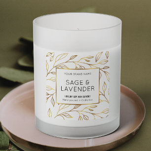 Elegant svart & guld blommig chic produktburk geno fyrkantigt klistermärke