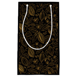 Elegant Svart Guld Cacao Blomma Frukt Affärer