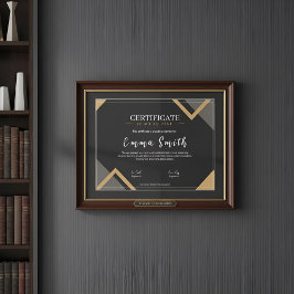 Elegant Svart Guld Certifikat för Prestation Desi