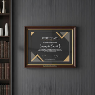 Elegant Svart Guld Certifikat för Prestation Desi