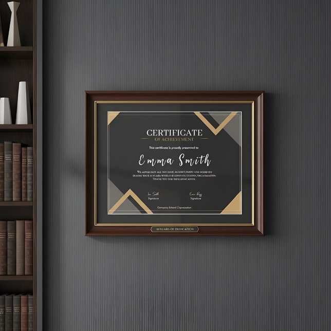 Elegant Svart Guld Certifikat för Prestation Desi (Skapare uppladdad)