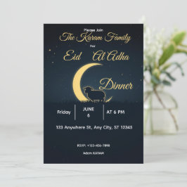 Elegant Svart Guld Eid al-adha Middag Inbjudningar