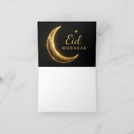 Elegant svart & guld Eid Mubarak-kort – Premium Är Tack Kort