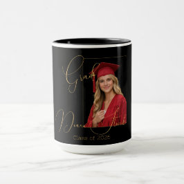 Elegant svart & guld examen  mugg