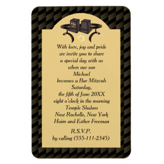 Elegant svart guld geometrisk Bar Mitzvah Tefillin Magnet