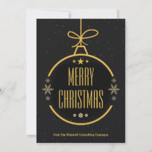 Elegant Svart Guld God Jul Anpassat Företag