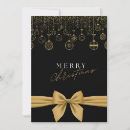 Elegant svart & guld "God Jul" -kort Julkort
