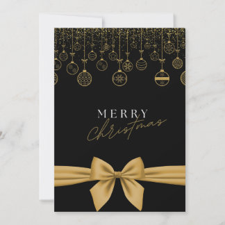 Elegant svart & guld "God Jul" -kort Julkort