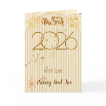 Elegant Svart Guld Gott Nytt År 2026 Hälsning