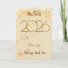 Elegant Svart Guld Gott Nytt År 2026 Hälsning Helgkort