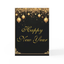 Elegant Svart & Guld Gott Nytt År