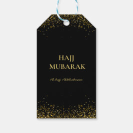 Elegant svart guld Hajj Mubarak Presentetikett