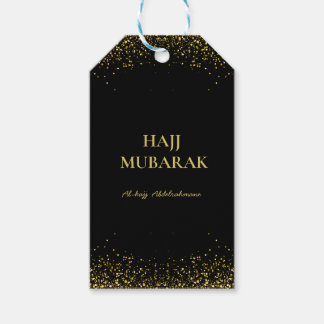 Elegant svart guld Hajj Mubarak Presentetikett
