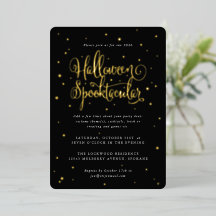 Elegant Svart/Guld Halloween Spooktacular + Stjärn