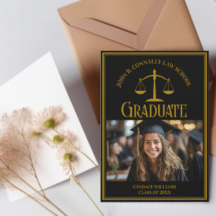 Elegant svart guld juristexamen foto meddelande