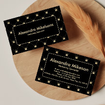 Elegant svart guld kronmönster professionell