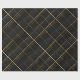 Elegant svart guld lyx kol rutigt mönster presentpapper