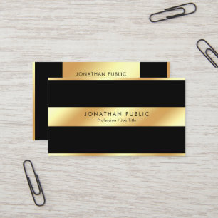 Elegant svart & guld mall professionell modern visitkort