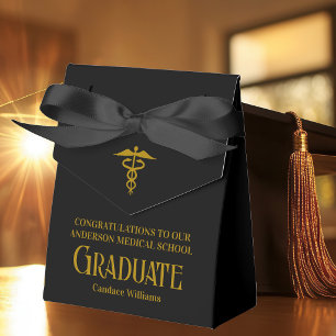 Elegant svart guld medicinskola examensfest presentaskar
