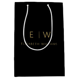 Elegant Svart Guld Minimalist Monogramnamn