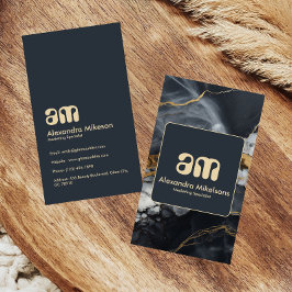 Elegant svart guld minimalistisk design visitkort