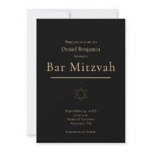 Elegant svart guld Modern Bar Mitzvah