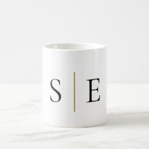 Elegant Svart Guld Monogram Minimalistisk