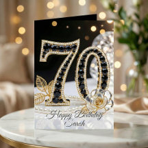 Elegant svart guld onyx pärl 70-årsdag