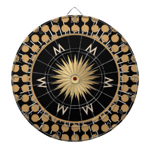 Elegant svart guld prick mönster monogram darttavla