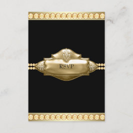 Elegant svart guld RSVP OSA Kort