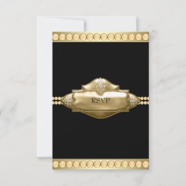 Elegant svart guld RSVP OSA Kort