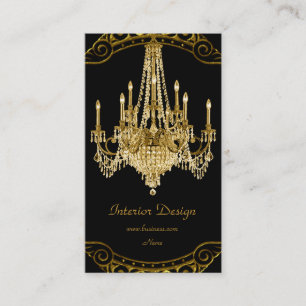 Elegant svart guld takkrona inredningsdesign visitkort