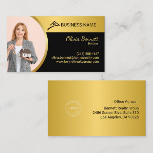 Elegant Svart & Guld Visitkort