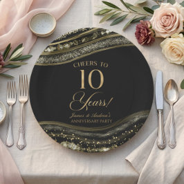 Elegant svart guldagate 10-årsjubileum fest