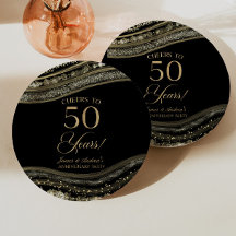 Elegant svart guldagate 50-årsjubileum fest