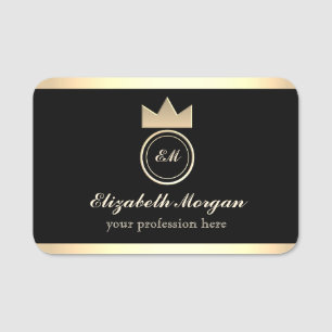 Elegant svart guldnamnskylt namnbricka