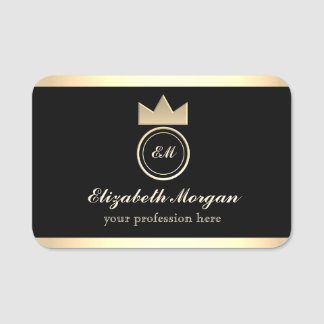 Elegant svart guldnamnskylt namnbricka