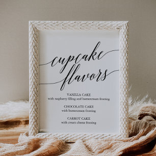 Elegant svart kalligrafi Cupcake Smaker Skylt