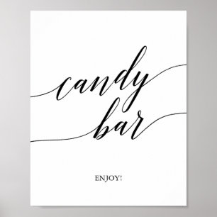 Elegant svart kalligrafi godisbar skylt