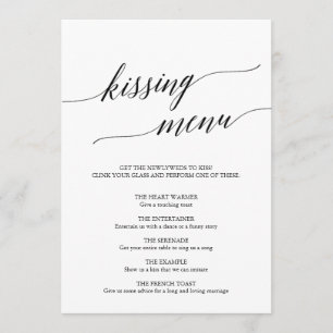 Elegant svart kalligrafi Kysst menu Inbjudningar