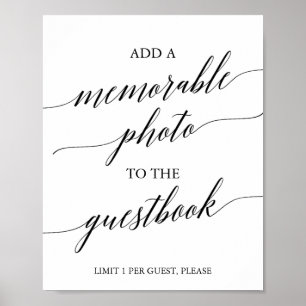 Elegant svart kalligrafi minnesvärd fotoskylt poster