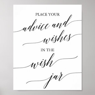 Elegant svart kalligrafi önskeburks-skylt poster