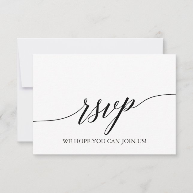 Elegant svart kalligrafi sångförfrågan RSVP-kort OSA Kort (Framsida)
