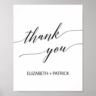Elegant Svart Kalligrafi Tack Poster