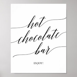 Elegant svart kalligrafi varmt choklad barskylt poster