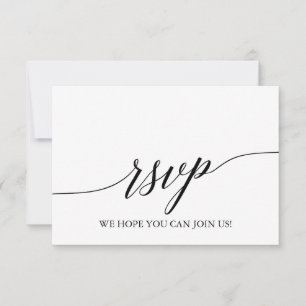 Elegant svart kalligrafi webbplats RSVP-kort OSA Kort