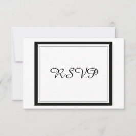 Elegant svart kant bröllops RSVP OSA Kort