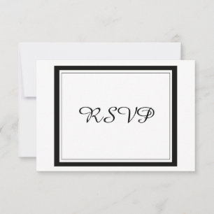 Elegant svart kant bröllops RSVP OSA Kort