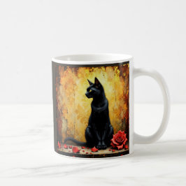 Elegant svart katt kaffemugg