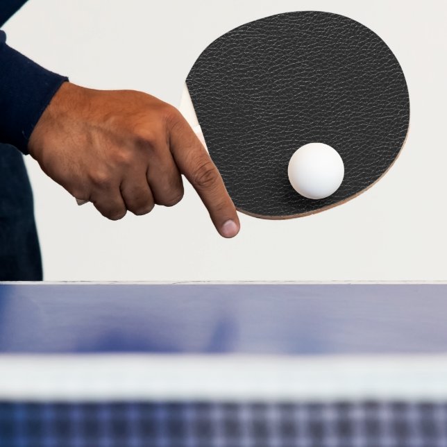 Elegant svart läderfinish textur pingisracket (Insitu)